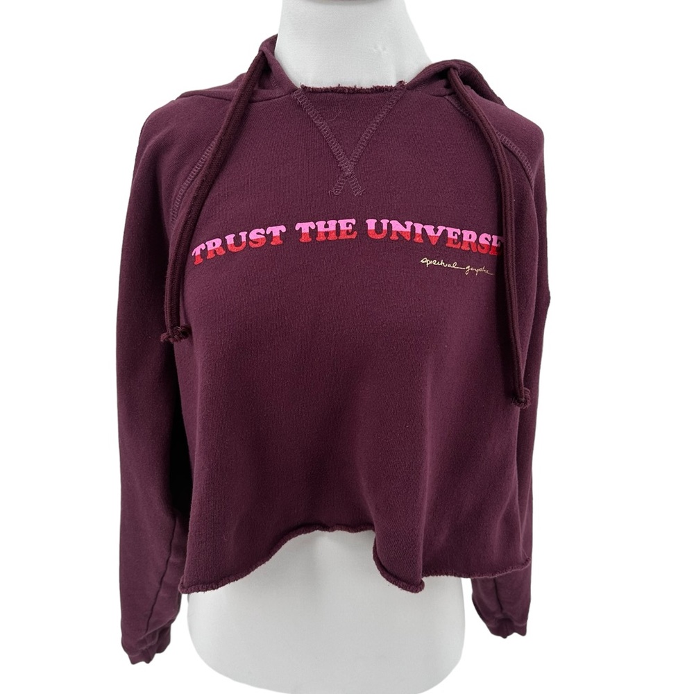 Spiritual Gangster Trust the Universe Cropped Maroon Sweatshirt Size XS …
